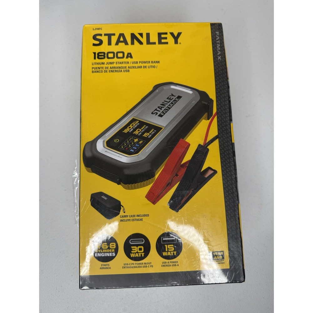 Stanley Fatmax LJ18FC 1800 Amp 12V Jump Starter and USB Power Bank